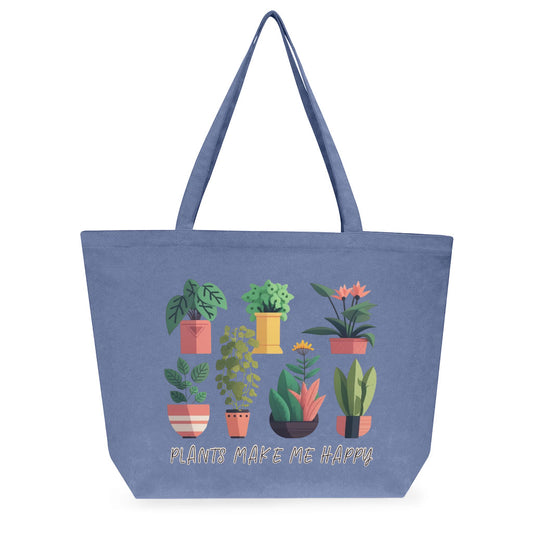 Plant Graphic Cotton Tote Bag - Cute Art Large Tote Bag - Cool Design Shopping Bag