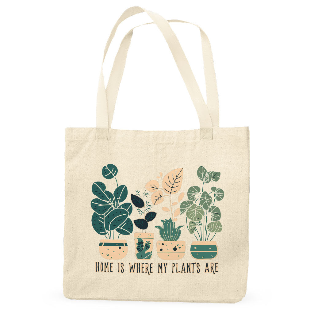 Plant Illustration Organic Tote Bag - Quote Cotton Tote Bag - Graphic Art Shopping Bag