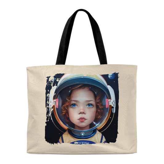 Space Design Tote Bag - Face Shopping Bag - Girl Tote Bag