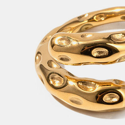 Titanium Steel Gold-Plated Bypass Ring