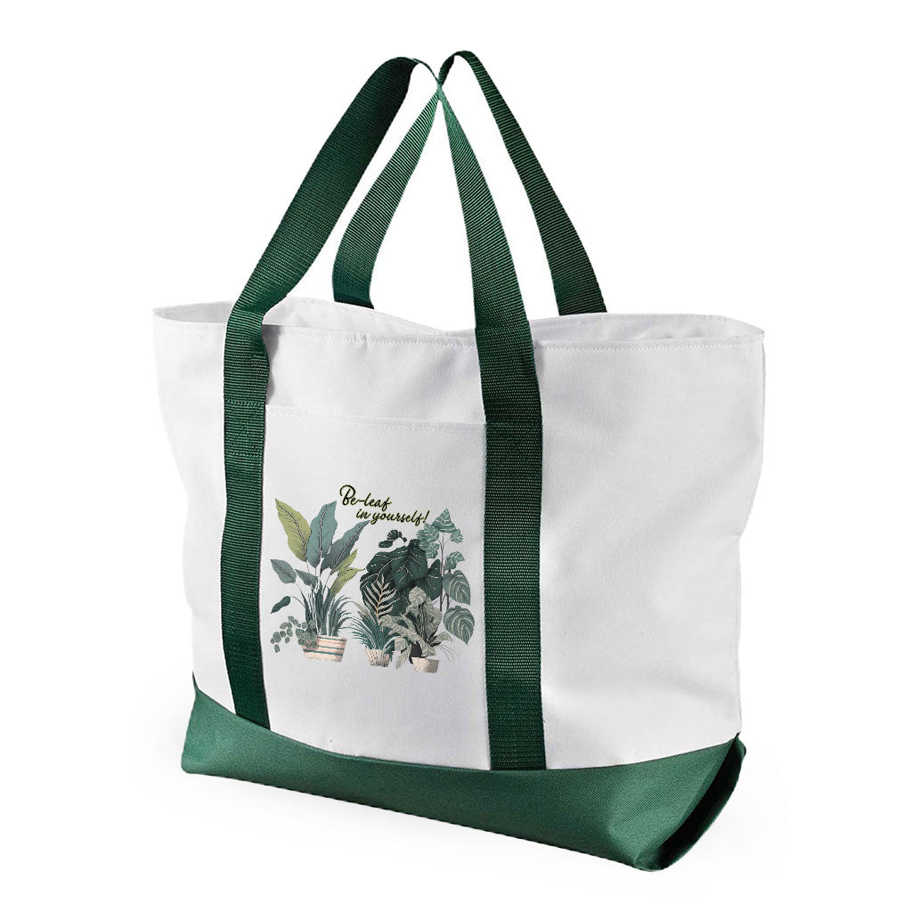 Plant Print Cruiser Tote Bag - Inspirational Shopping Bag - Cool Art Tote Bag