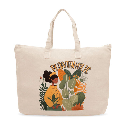 Plantaholic Cotton Canvas Bag - Funny Shopping Bag - Unique Tote Bag