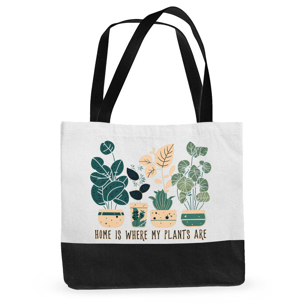 Plant Illustration Large Tote Bag - Quote Shopping Bag - Graphic Art Cloth Bag