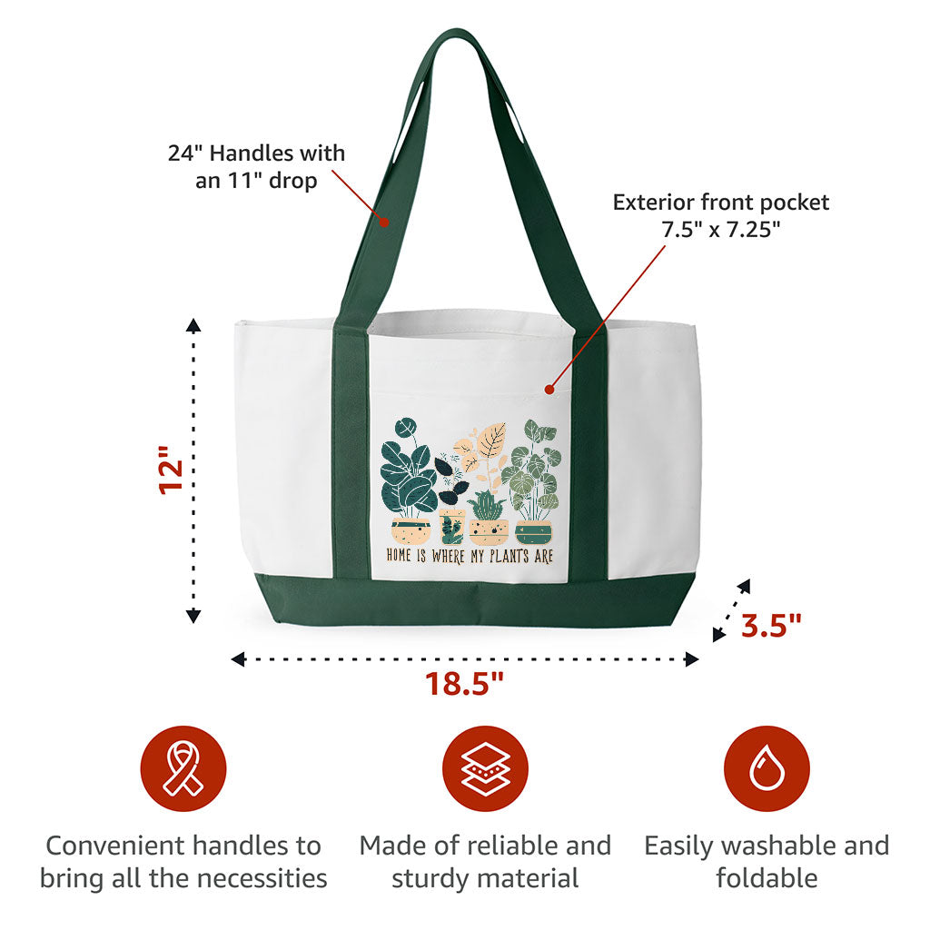 Plant Illustration Cruiser Tote Bag - Quote Shopping Bag - Graphic Art Tote Bag