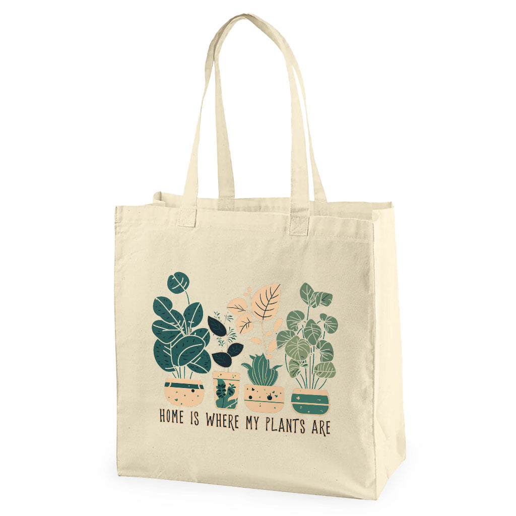 Plant Illustration Organic Tote Bag - Quote Cotton Tote Bag - Graphic Art Shopping Bag