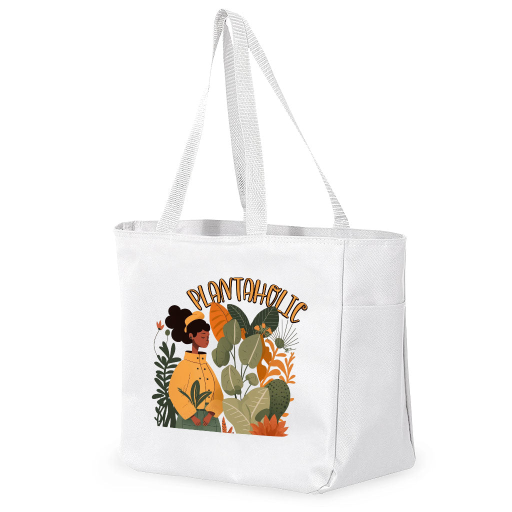 Plantaholic Tote Bag with Pocket - Funny Shopping Bag - Unique Tote Bag