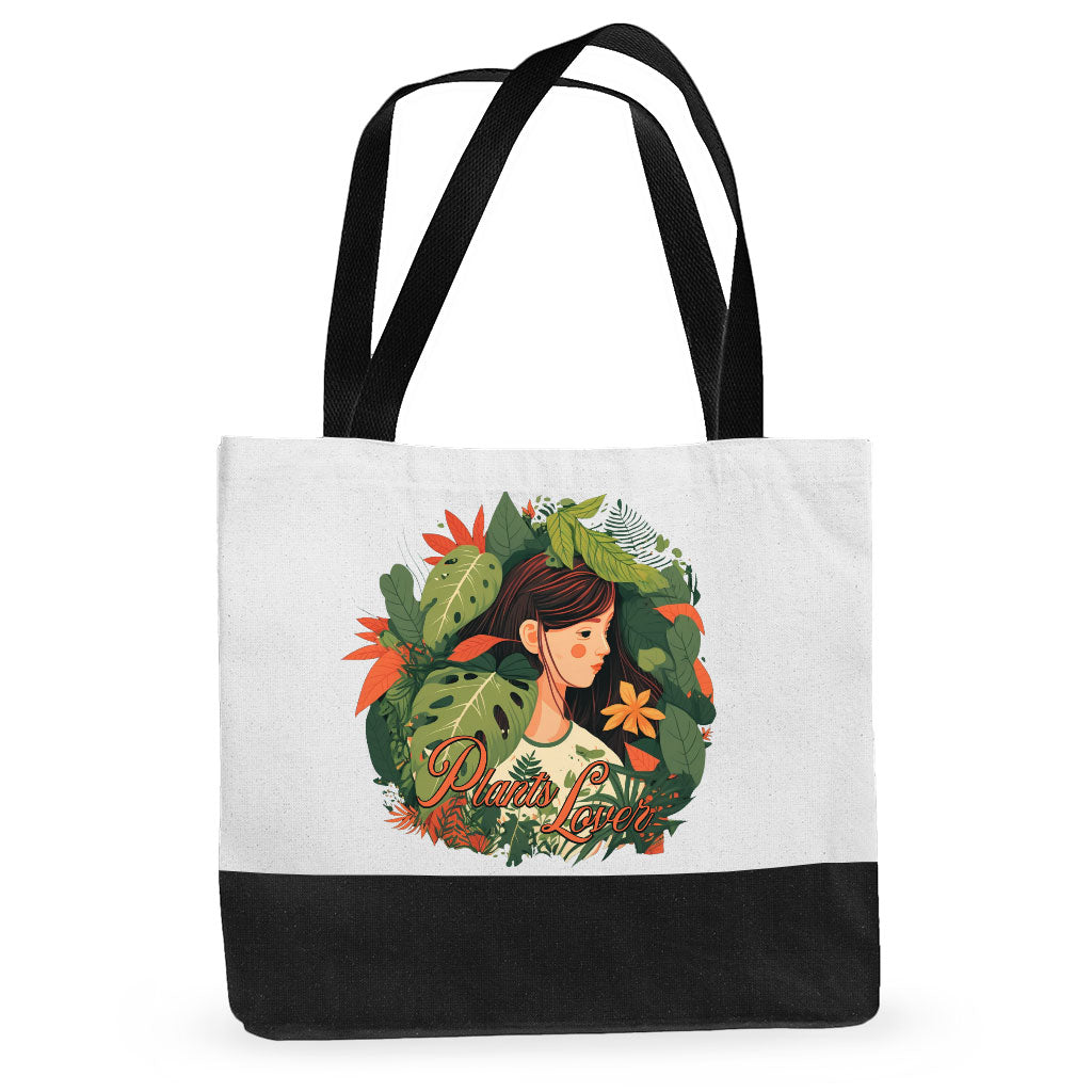 Plant Lover Large Tote Bag - Botanical Shopping Bag - Themed Cloth Bag