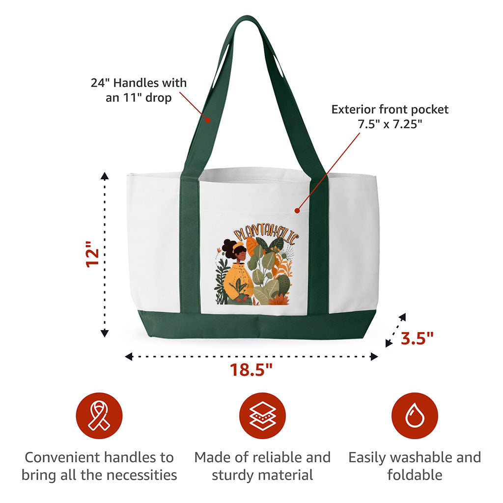 Plantaholic Cruiser Tote Bag - Funny Shopping Bag - Unique Tote Bag