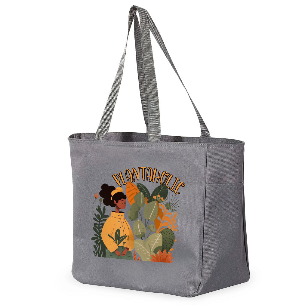 Plantaholic Tote Bag with Pocket - Funny Shopping Bag - Unique Tote Bag