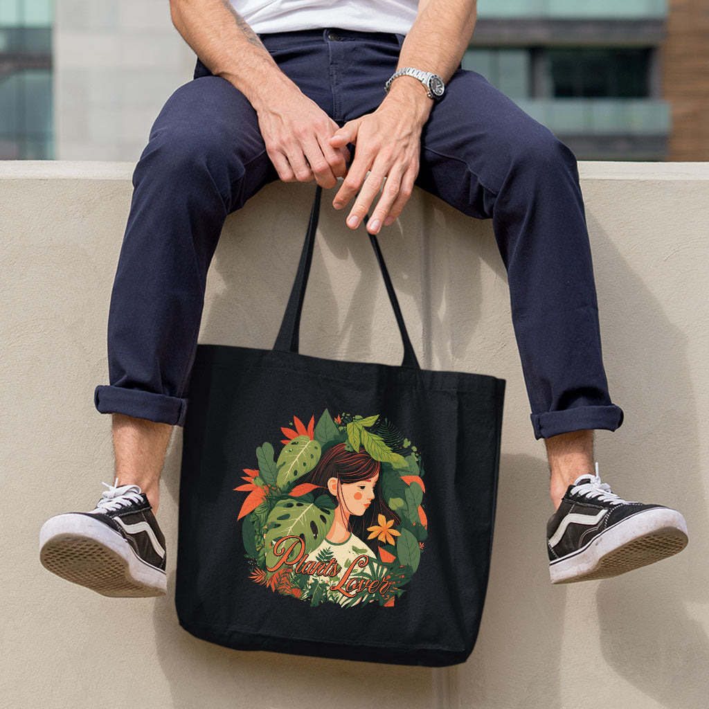 Plant Lover Canvas Tote Bag - Botanical Shopping Bag - Themed Cloth Bag