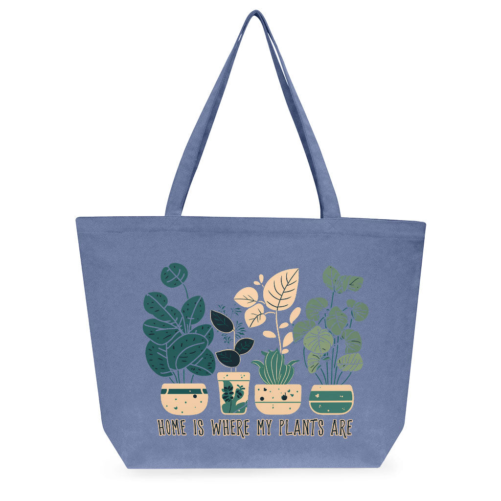 Plant Illustration Cotton Tote Bag - Quote Large Tote Bag - Graphic Art Shopping Bag