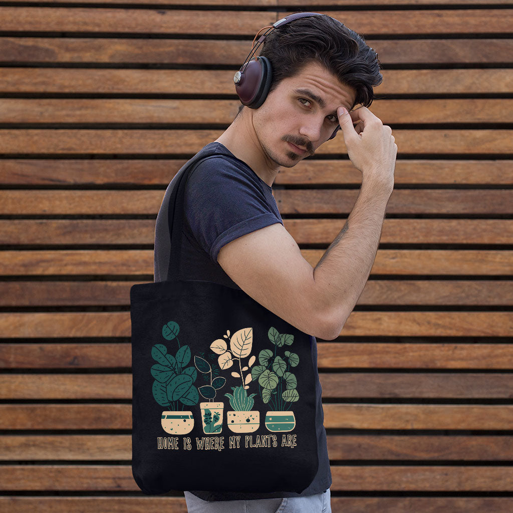 Plant Illustration Canvas Tote Bag - Quote Shopping Bag - Graphic Art Cloth Bag