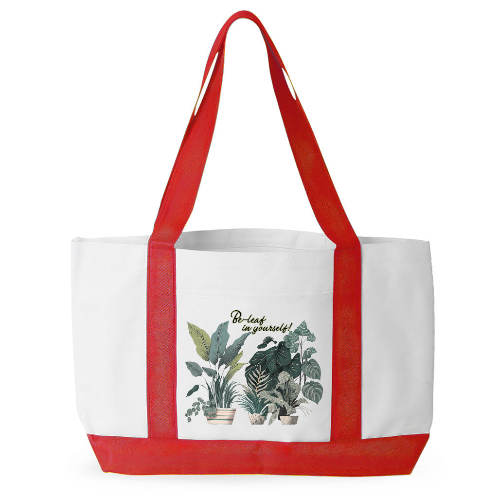 Plant Print Cruiser Tote Bag - Inspirational Shopping Bag - Cool Art Tote Bag