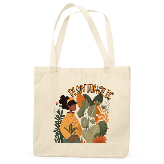 Plantaholic Organic Tote Bag - Funny Cotton Tote Bag - Unique Shopping Bag