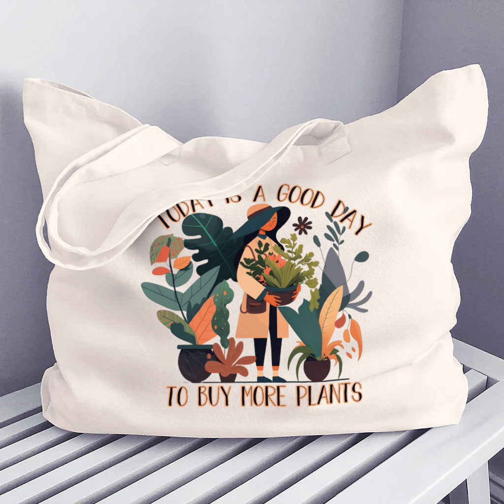 Plant Themed Cotton Canvas Bag - Floral Shopping Bag - Cool Tote Bag