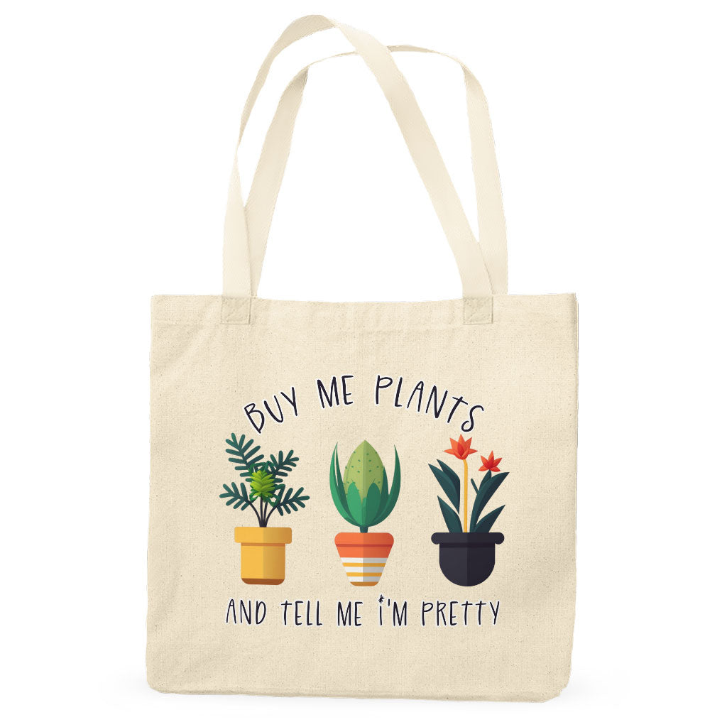 Plant Design Organic Tote Bag - Funny Quote Cotton Tote Bag - Graphic Shopping Bag