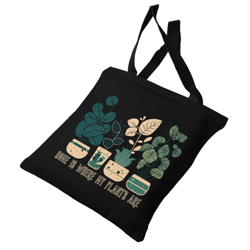 Plant Illustration Canvas Tote Bag - Quote Shopping Bag - Graphic Art Cloth Bag