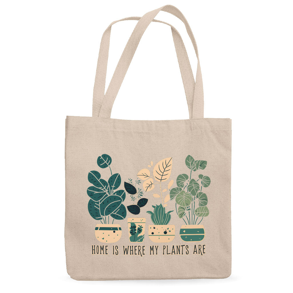 Plant Illustration Canvas Tote Bag - Quote Shopping Bag - Graphic Art Cloth Bag