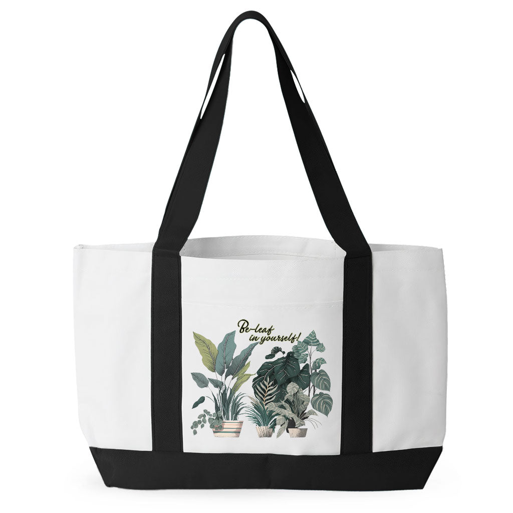 Plant Print Cruiser Tote Bag - Inspirational Shopping Bag - Cool Art Tote Bag