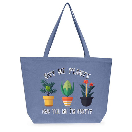 Plant Design Cotton Tote Bag - Funny Quote Large Tote Bag - Graphic Shopping Bag