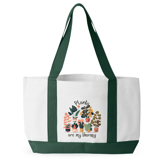 Plants Are My Therapy Cruiser Tote Bag - Plant Lover Shopping Bag - Cute Tote Bag