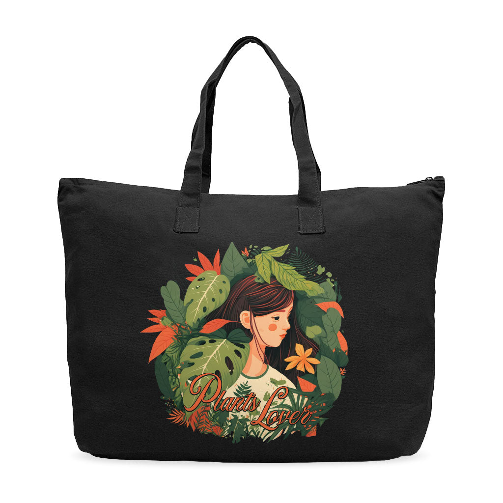 Plant Lover Cotton Canvas Bag - Botanical Shopping Bag - Themed Tote Bag