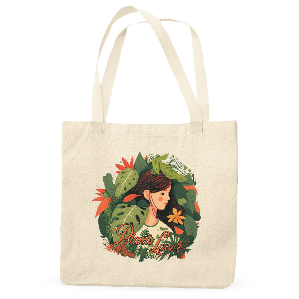 Plant Lover Organic Tote Bag - Botanical Cotton Tote Bag - Themed Shopping Bag