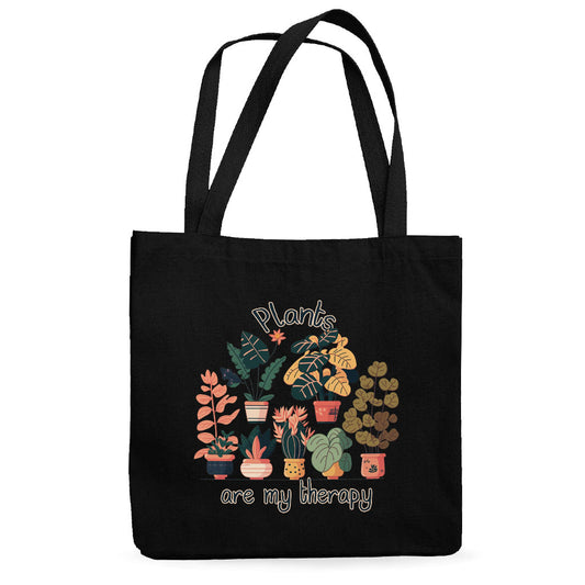 Plants Are My Therapy Canvas Tote Bag - Plant Lover Shopping Bag - Cute Cloth Bag