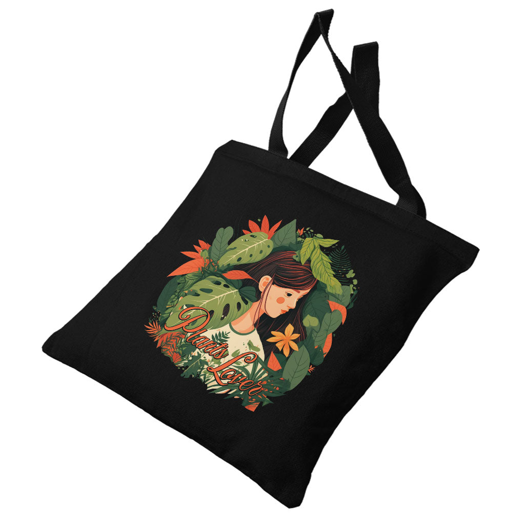 Plant Lover Canvas Tote Bag - Botanical Shopping Bag - Themed Cloth Bag