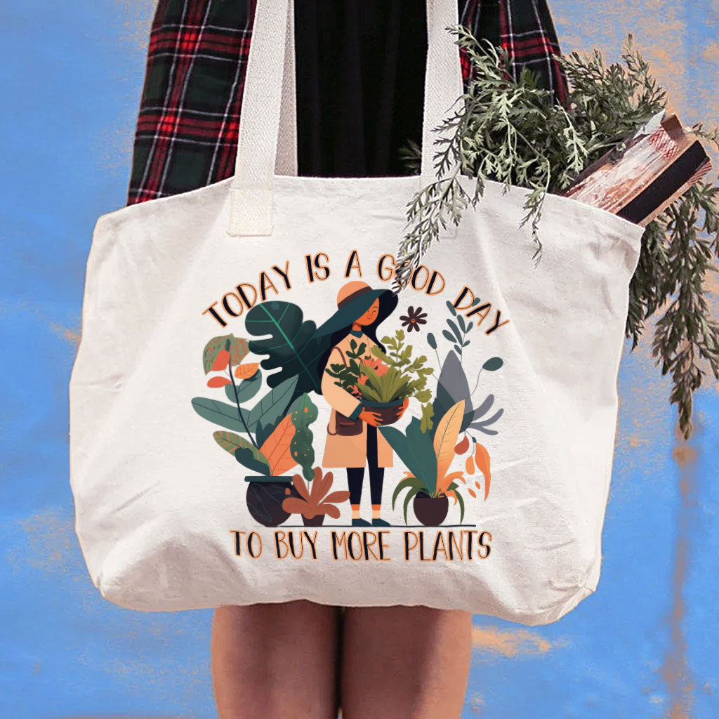 Plant Themed Cotton Canvas Bag - Floral Shopping Bag - Cool Tote Bag