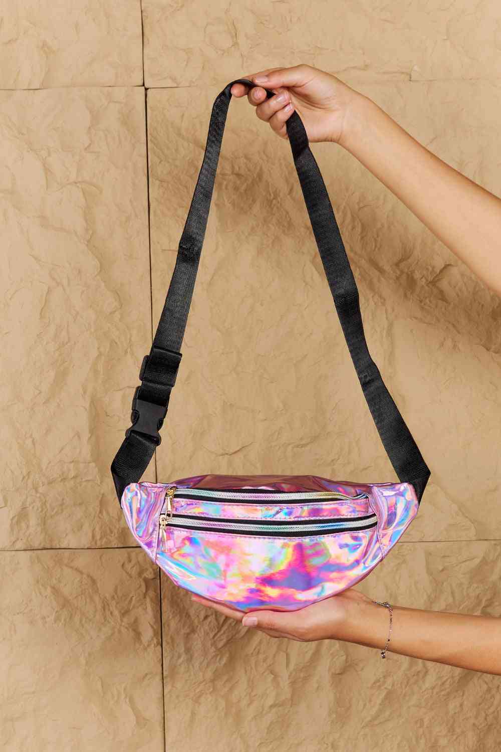 Jem Double Zipper Fanny Pack in Hot Pink