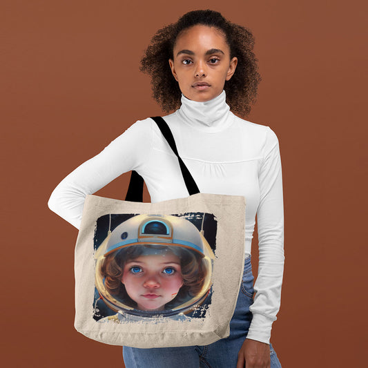 Space Themed Tote Bag - Little Girl Shopping Bag - Cosmic Tote Bag