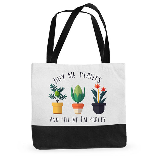 Plant Design Large Tote Bag - Funny Quote Shopping Bag - Graphic Cloth Bag