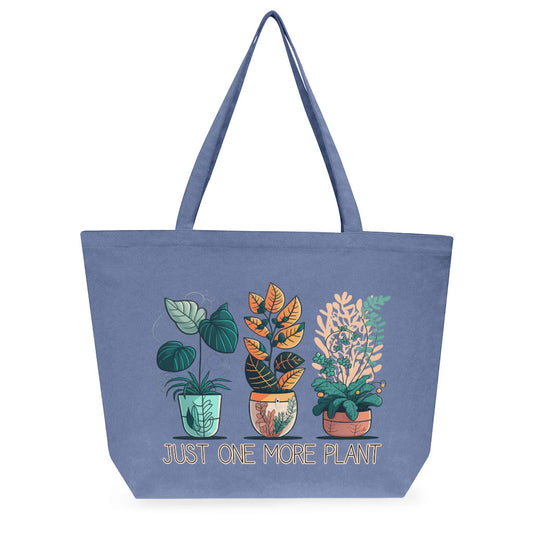 Just One More Plant Cotton Tote Bag - Funny Large Tote Bag - Illustration Shopping Bag