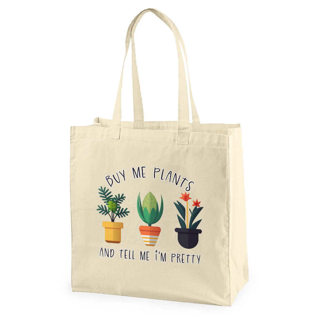 Plant Design Organic Tote Bag - Funny Quote Cotton Tote Bag - Graphic Shopping Bag