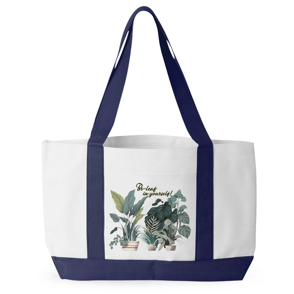 Plant Print Cruiser Tote Bag - Inspirational Shopping Bag - Cool Art Tote Bag