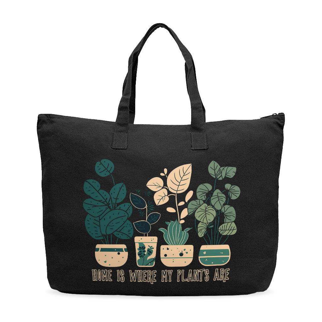 Plant Illustration Cotton Canvas Bag - Quote Shopping Bag - Graphic Art Tote Bag